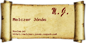 Melczer Jónás névjegykártya
